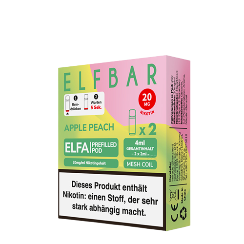 ELF BAR - ELFA PREFILLED POD - APPLE PEACH - 2ML - 2ER PACK