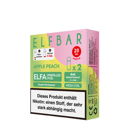 ELF BAR - ELFA PREFILLED POD - APPLE PEACH - 2ML - PACK OF 2