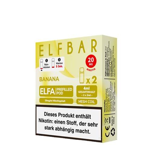 ELF BAR - ELFA PREFILLED POD - BANANA - 2ML - PACK OF 2