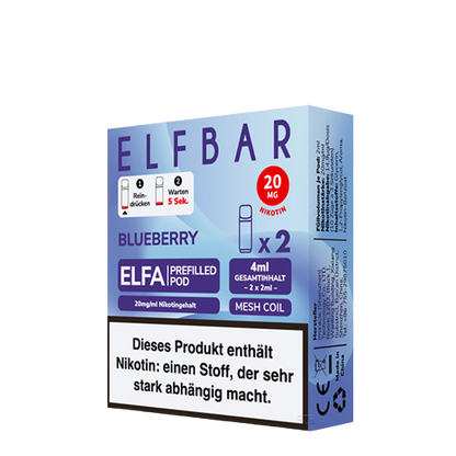 ELF BAR - ELFA PREFILLED POD - BLUEBERRY - 2ML - PACK OF 2