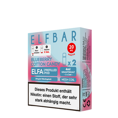 ELF BAR - ELFA PREFILLED POD - BLUEBERRY COTTON CANDY - 2ML - PACK OF 2