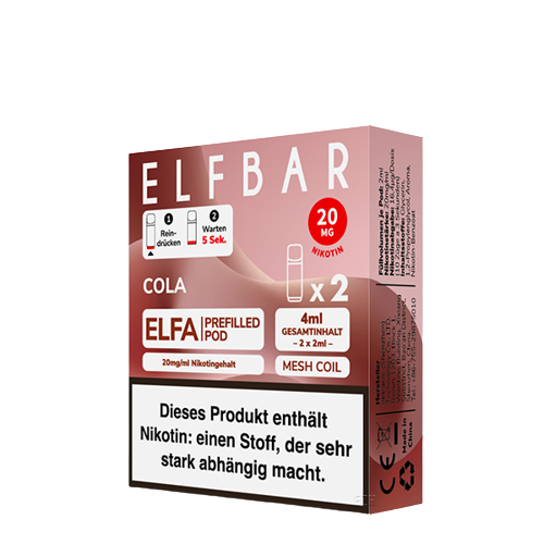 ELF BAR - ELFA PREFILLED POD - COLA - 2ML - PACK OF 2