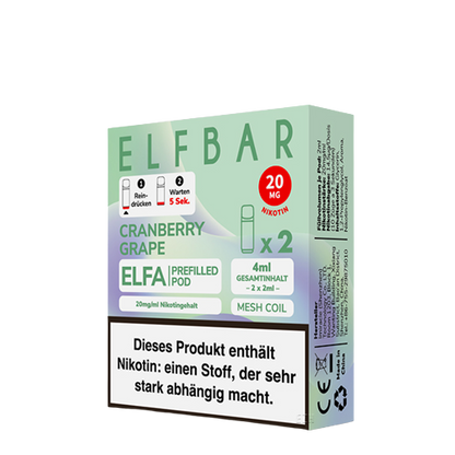 ELF BAR - ELFA PREFILLED POD - CRANBERRY GRAPE - 2ML - 2ER PACK