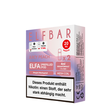 ELF BAR - ELFA PREFILLED POD - JUICY PEACH - 2ML - PACK OF 2