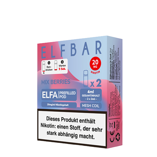 ELF BAR - ELFA PREFILLED POD - MIXED BERRIES - 2ML - PACK OF 2