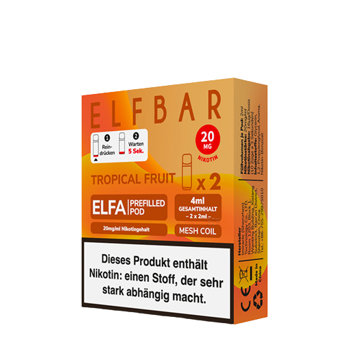 ELF BAR - ELFA PREFILLED POD - TROPICAL FRUIT - 2ML - PACK OF 2