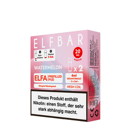 ELF BAR - ELFA PREFILLED POD - WATERMELON - 2ML - PACK OF 2