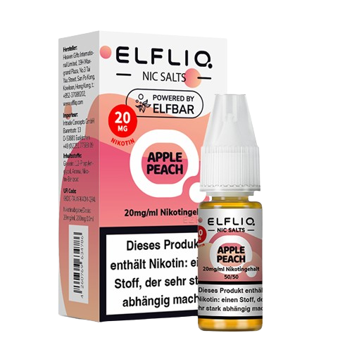 ELFBAR ELFLIQ APPLE PEACH NIKOTINSALZ LIQUID 10ml (Kindersicherung) // Steuerware