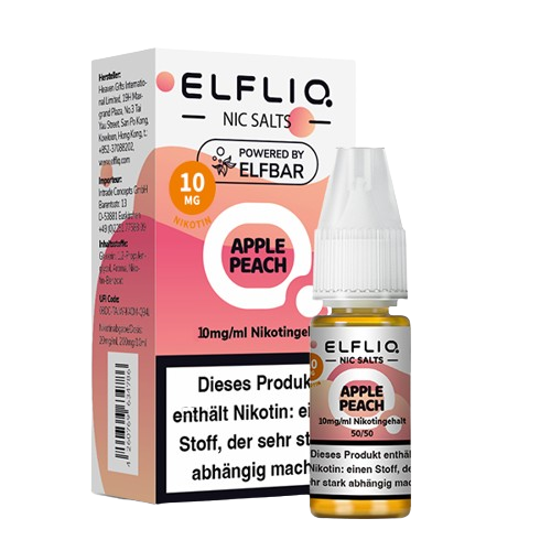 ELFBAR ELFLIQ APPLE PEACH NIKOTINSALZ LIQUID 10ml (Kindersicherung) // Steuerware