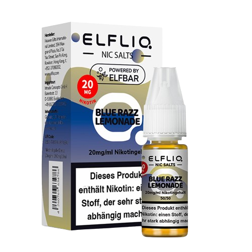 ELFBAR ELFLIQ  BLUE RAZZ LEMONADE NIKOTINSALZ LIQUID 10ml (Kindersicherung) // Steuerware