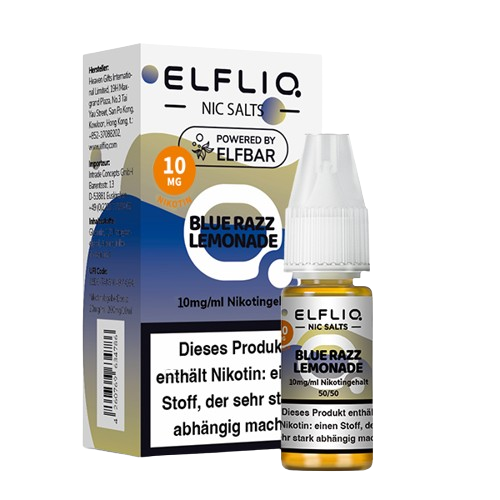 ELFBAR ELFLIQ  BLUE RAZZ LEMONADE NIKOTINSALZ LIQUID 10ml (Kindersicherung) // Steuerware