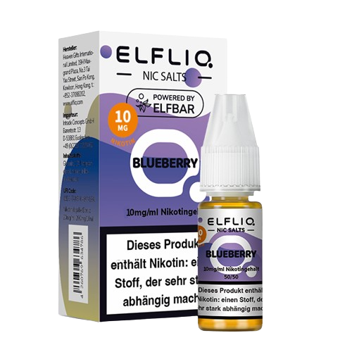 ELFBAR ELFLIQ   BLUEBERRY NIKOTINSALZ LIQUID 10ml (Kindersicherung) // Steuerware