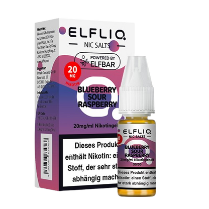 ELFBAR ELFLIQ BLUEBERRY SOUR RASPBERRY NIKOTINSALZ LIQUID 10ml (Kindersicherung) // Steuerware