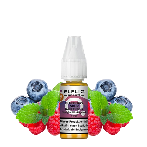 ELFBAR ELFLIQ BLUEBERRY SOUR RASPBERRY NIKOTINSALZ LIQUID 10ml (Kindersicherung) // Steuerware