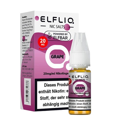 ELFBAR ELFLIQ GRAPE NIKOTINSALZ LIQUID 10ml (Kindersicherung) // Steuerware