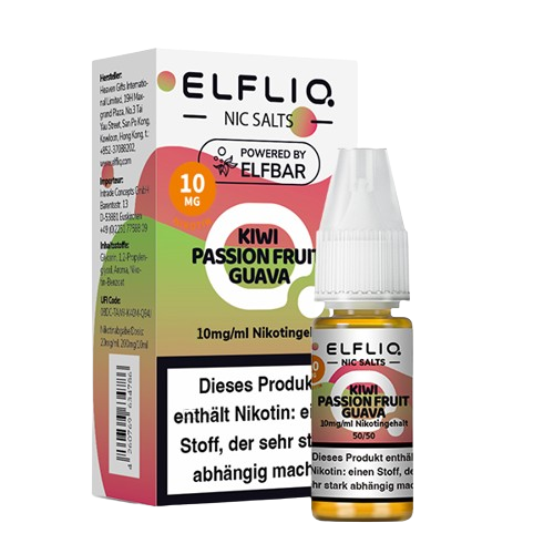 ELFBAR ELFLIQ KIWI PASSION FRUIT GUAVA NIKOTINSALZ LIQUID 10ml (Kindersicherung) // Steuerware