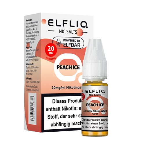 ELFBAR ELFLIQ PEACH ICE NIKOTINSALZ LIQUID 10ml (Kindersicherung) // Steuerware