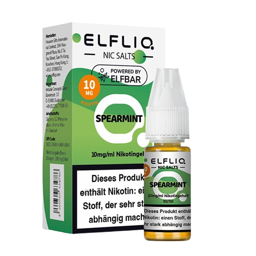 ELFBAR ELFLIQ SPEARMINT NIKOTINSALZ LIQUID 10ml (Kindersicherung) // Steuerware