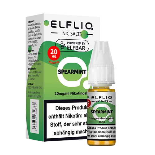 ELFBAR ELFLIQ SPEARMINT NIKOTINSALZ LIQUID 10ml (Kindersicherung) // Steuerware