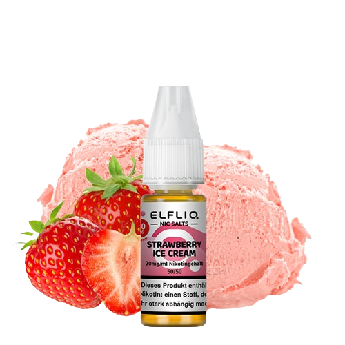 ELFBAR ELFLIQ STRAWBERRY ICE CREAM NIKOTINSALZ LIQUID 10ml (Kindersicherung) // Steuerware