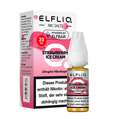 ELFBAR ELFLIQ STRAWBERRY ICE CREAM NIKOTINSALZ LIQUID 10ml (Kindersicherung) // Steuerware