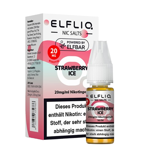 ELFBAR ELFLIQ STRAWBERRY ICE NIKOTINSALZ LIQUID 10ml (Kindersicherung) // Steuerware