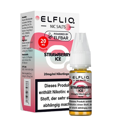 ELFBAR ELFLIQ STRAWBERRY ICE NIKOTINSALZ LIQUID 10ml (Kindersicherung) // Steuerware